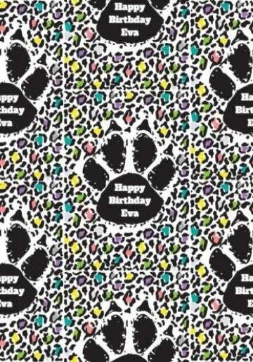 Luxury Personalised Colourful Leopard print Card